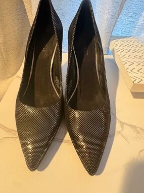 Nine West Black Mesh Pointed Toe Stiletto Heels
